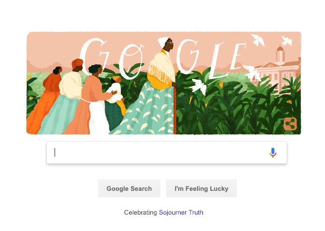 screenshot of Sojourner Truth Google doodle