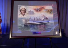 Navy christens fleet oiler USNS Sojourner Truth (T-AO 21)
